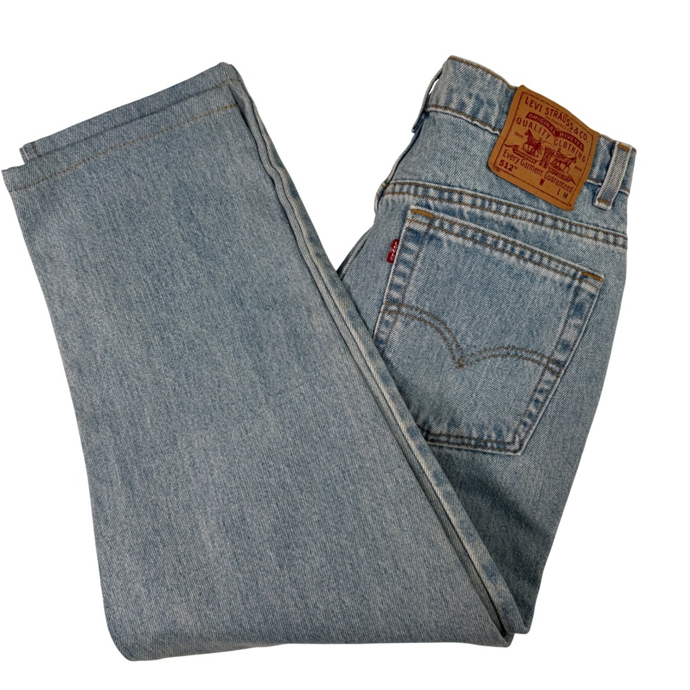 Vtg 90s Levi's 512 Jeans USA Made 30x28 Light Wash Slim Straight Women's 12 Peti